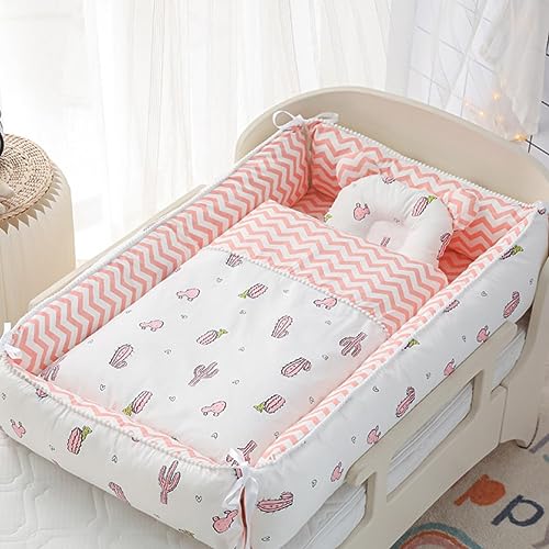 ベビーベッド 新生児 枕付き 綿 折りたたみ式 携帯型ベビーベッド 添い寝 ベッドインベッド ポータブル 快適な素材 通気性洗濯可能 0-24ヶ月 安全 安心 出産祝い (スタイル22)