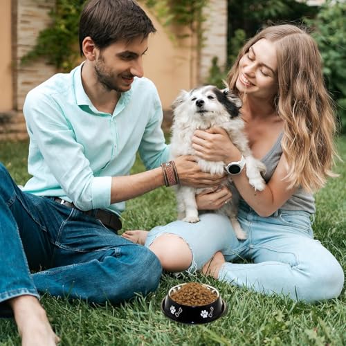 Image of PremiumAV Stainless Steel Pet Bowl 1500 ML 4 No. Size - Anti-Skid Dog & Cat Bowl with Non-Slip Rubber Base, Non-Toxic Chew-Resistant Food & Water Dish, Easy Clean Feeding Bowl for All Pets