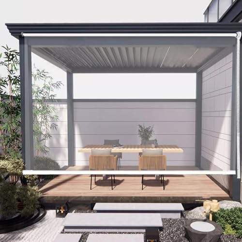 Persiana enrollable transparente para interiores y exteriores, de plástico PVC, enrollable, resistente al viento, al polvo, impermeable, para recepción, hogar, cocina, decoración