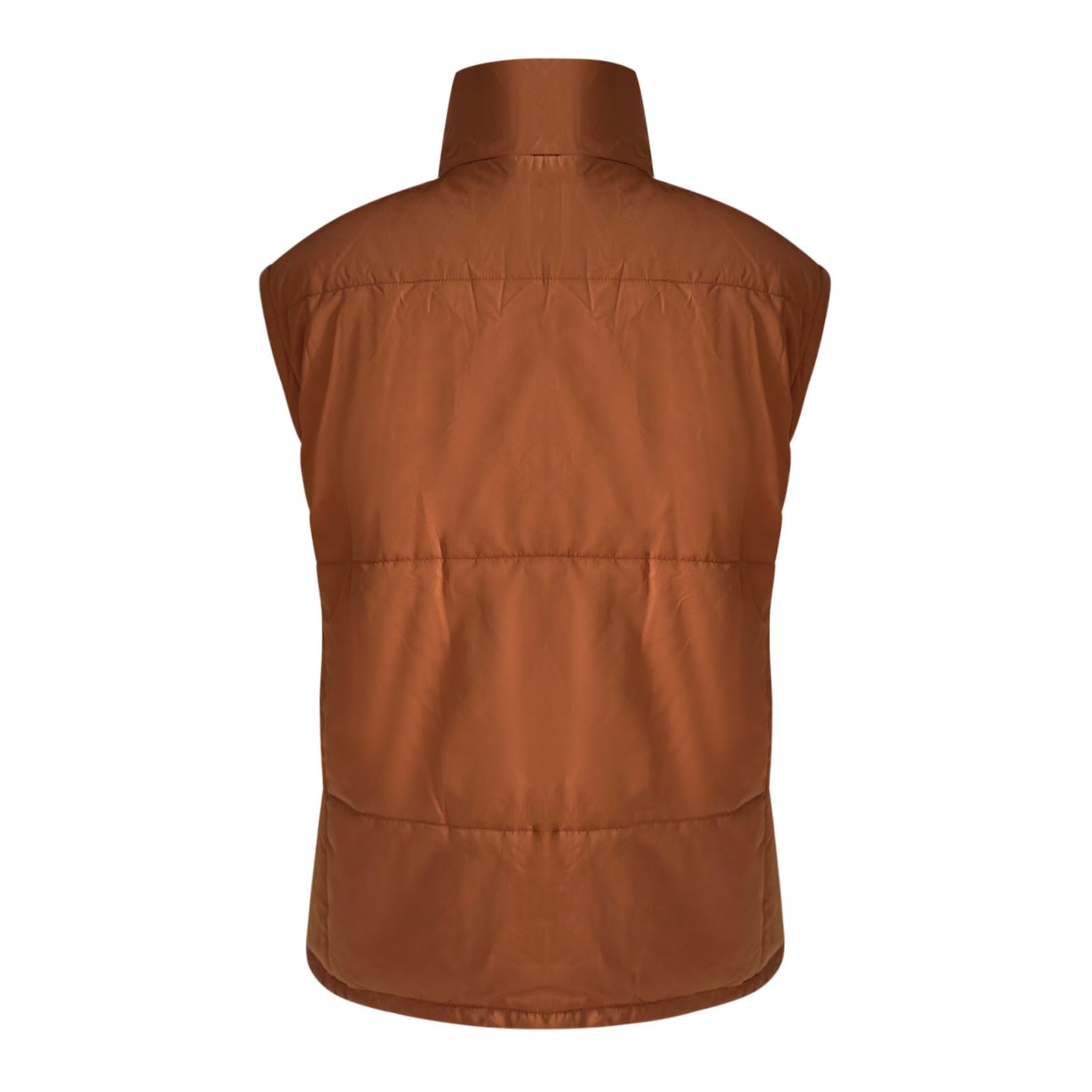 Generisch Chaleco acolchado ligero para mujer, chaleco de plumón para mujer, negro, cuello alto, chaleco de invierno con cremallera, chaqueta de algodón con bolsillos, chaleco de pescador, chaleco de