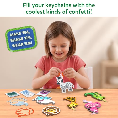 Image of Skillmatics Shake-its - Glitter Craft Kit for Kids, DIY Animal Arts & Crafts with Keychains, Mess-Free Activity, Travel Toy, Birthday Gift for Girls & Boys Ages 4, 5, 6, 7, 8, 9