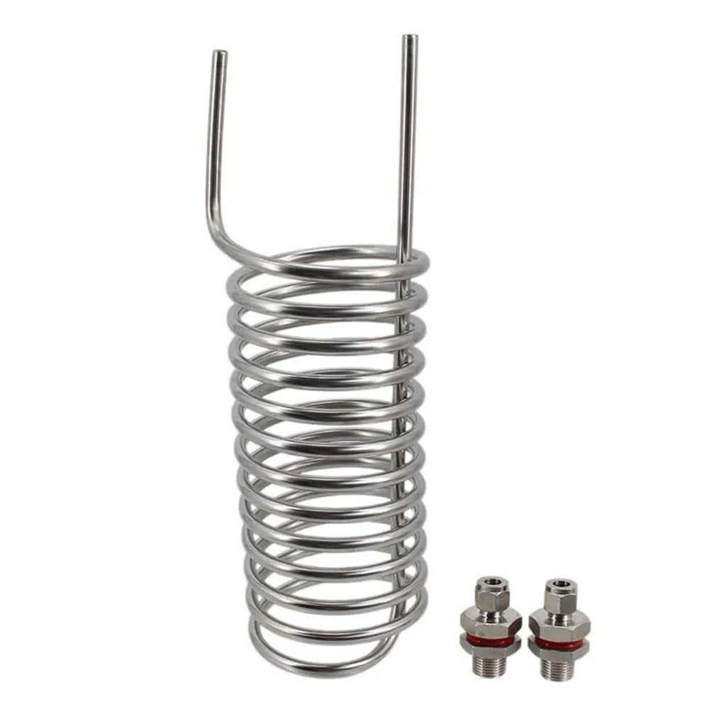 1 refrigeratore di Mosto Premium 1PC - Serpentina di Raffreddamento/Riscaldamento a Immersione in Acciaio Inossidabile con glicole da 3/8" e 15 Piedi con regolatore di Temperatura