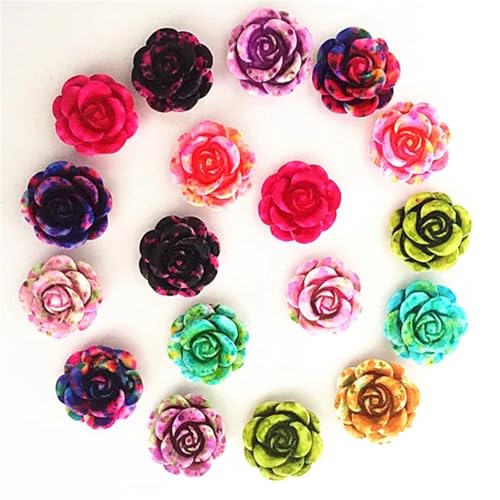 Manualidades para el bricolaje con flores rosas de resina de 14mm y base plana pack de 100 apliques 3