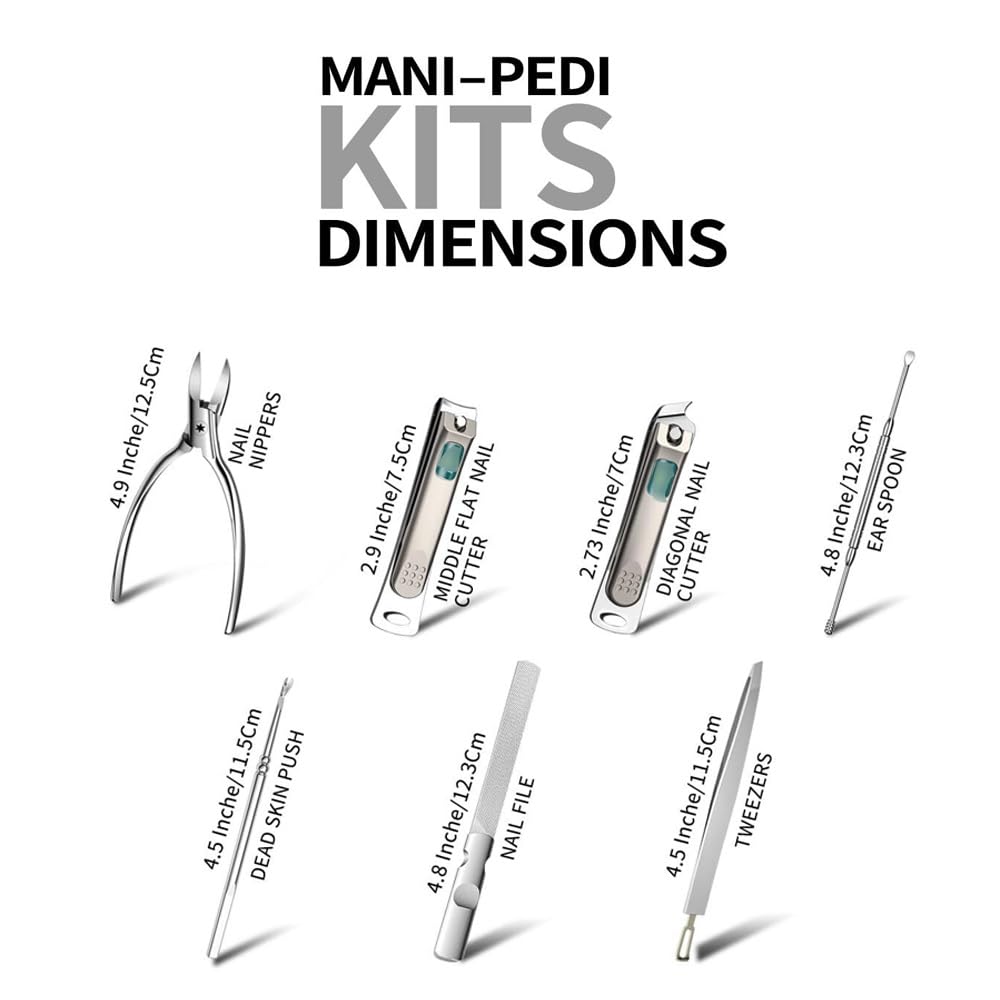 Zestaw do manicure dla kobiet, Professional Nail Kit with Nail Clippers, Personal Care Tools for Men and Women, Gift forGift for Friends, Parents, and Loved Ones (7 Pcs)