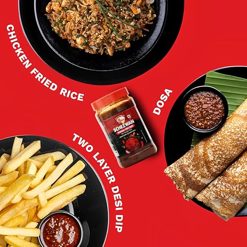 Image of 9AM Szechwan Tufani Sauce 950g, Extra Spicy Chinese Sauce, Multi-Purpose Dip & Spread for Noodles, Pasta, Fried Rice, Momos (Pack of 3)
