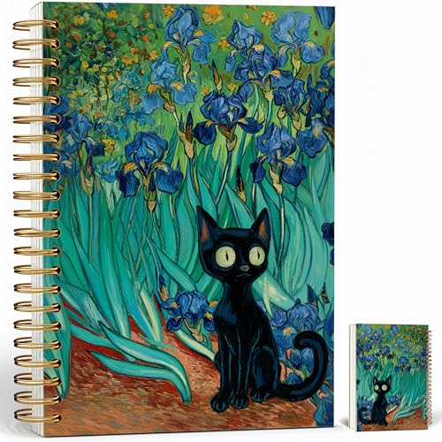 Carnet de notes pour femme A5 ligné, journal intime vintage et fournitures de bureau chat