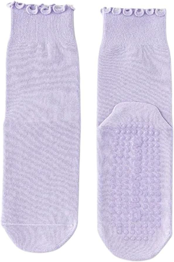 Durable 10 Pairs Women's yoga fitness sports non-slip boneless mid-calf socks thin Pilates combed cotton
