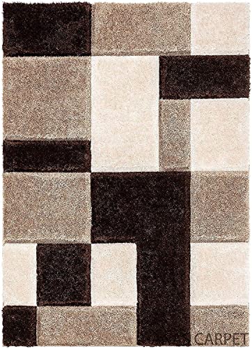 Image of Carpet for Hallway, Kitchen, and Modern InteriorsCarpetCozy Shag Runner for Living Room, Bedroom & Office Decor ETC Size 5x7 feet, Patten-Solid Coffee Box