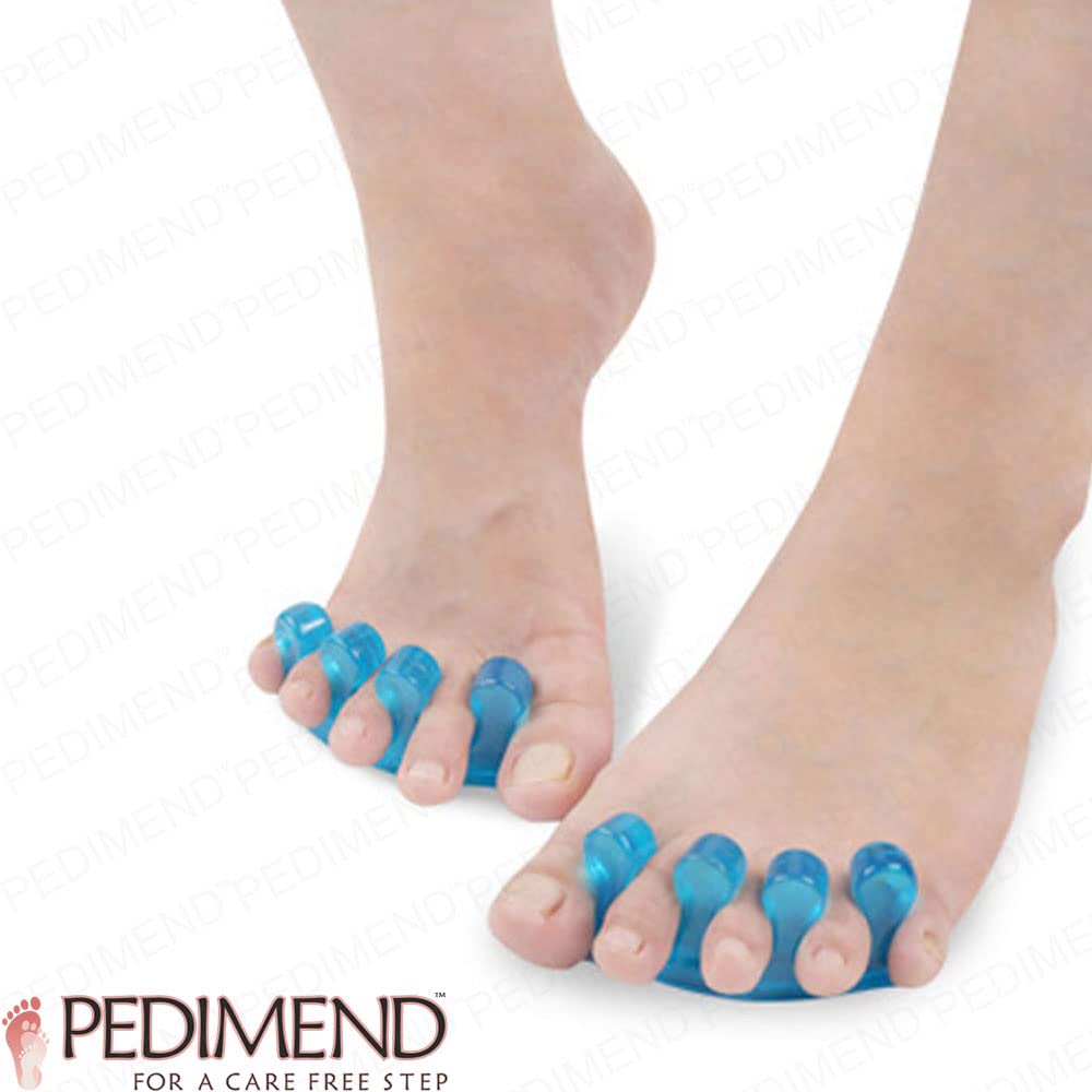 Pedimendtm silicone gel per dita (colore blu) | yoga per dita | toe divisori per alluce valgo | per dita | crampi ai piedi o crampi Toes | Ideale per ballerini & Yogis | unisex | Foot Care