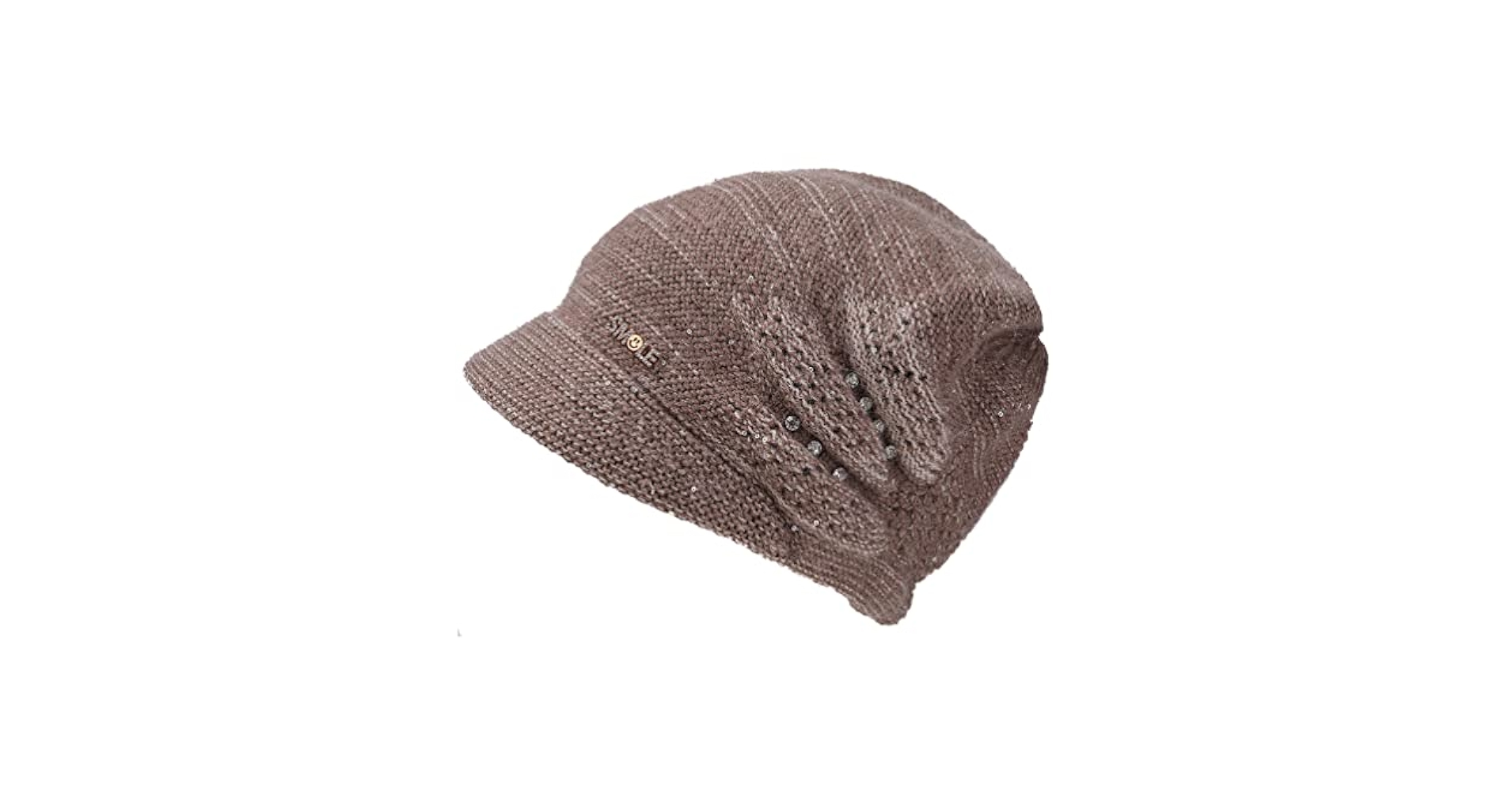 YUSSTAR Slouchy Knit Beanie with Brim Visor Bill Fancy Chemo