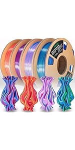 OVV3D 3D Printer Filament, PLA Filament 1.75mm Bundle, Dual Color Filament, Coextrusion 3D Filame...