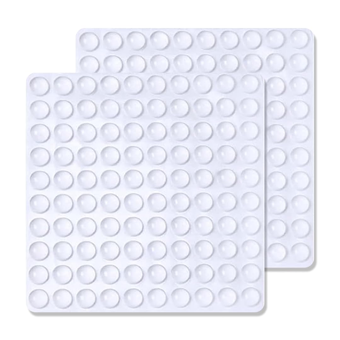 Domira Clear 8mm 100x2 Self Adhesive Rubber Bumper Pads - Cabinet & Cupboard Door Stoppers, Soft Close Rubber Feet, Non-slip Adhesive Pads, Door Silencer For Slamming, (2)
