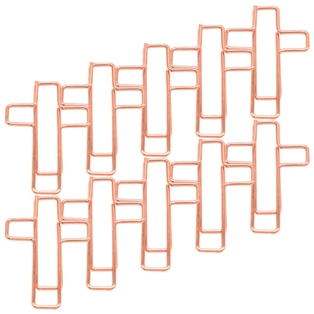 VILLCASE 10pcs Paper Clips, Metal Cross Paper Clip, Paperclips for Document Sorting Notes