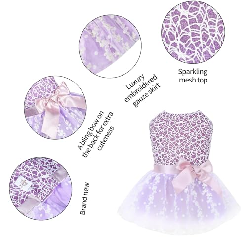 Image of CuteBone Dog Birthday Dress Girl Puppy Skirt Tutu Cat Wedding Outfit Pet Party Clothes for Small Dogs Costume DD14M