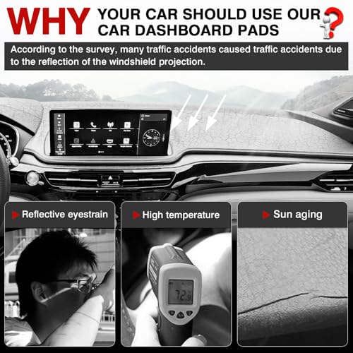Image of Autorder Dashboard Cover Mat for 2025 2026 Acura MDX Accessories Dash Cover Upgrade Velvet Dash Mat Sunshade Glare UV Rays Protector
