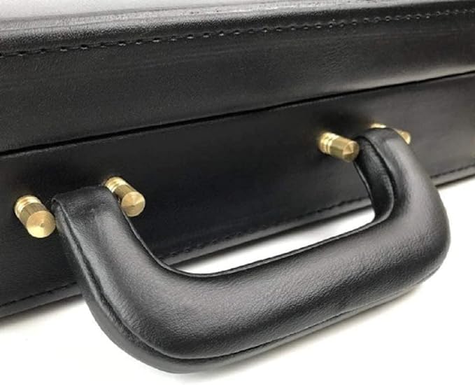 Masonic Regalia Grand Size Apron Apron briefcases with Gold Bullion Square & Compass and G Imitation Leather, Black, 21X18X3.5 Inch3