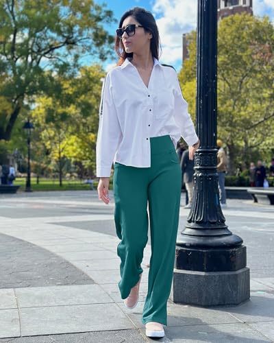 Image of Promover Wide Leg Pants Woman Yoga Pants with Pockets Stretch Loose Casual Lounge Sweatpants Petite /Regular /Tall