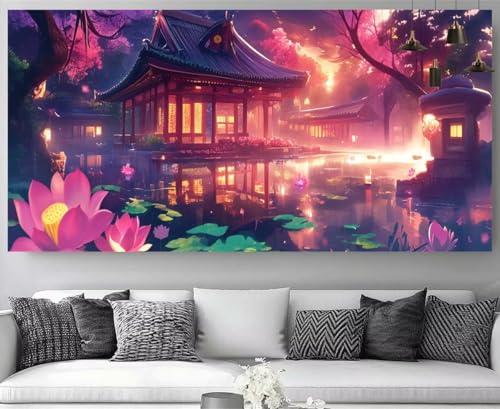 Peinture diamant 5D fleurs grand format pour illuminer votre salon avec un tableau strass DIY
