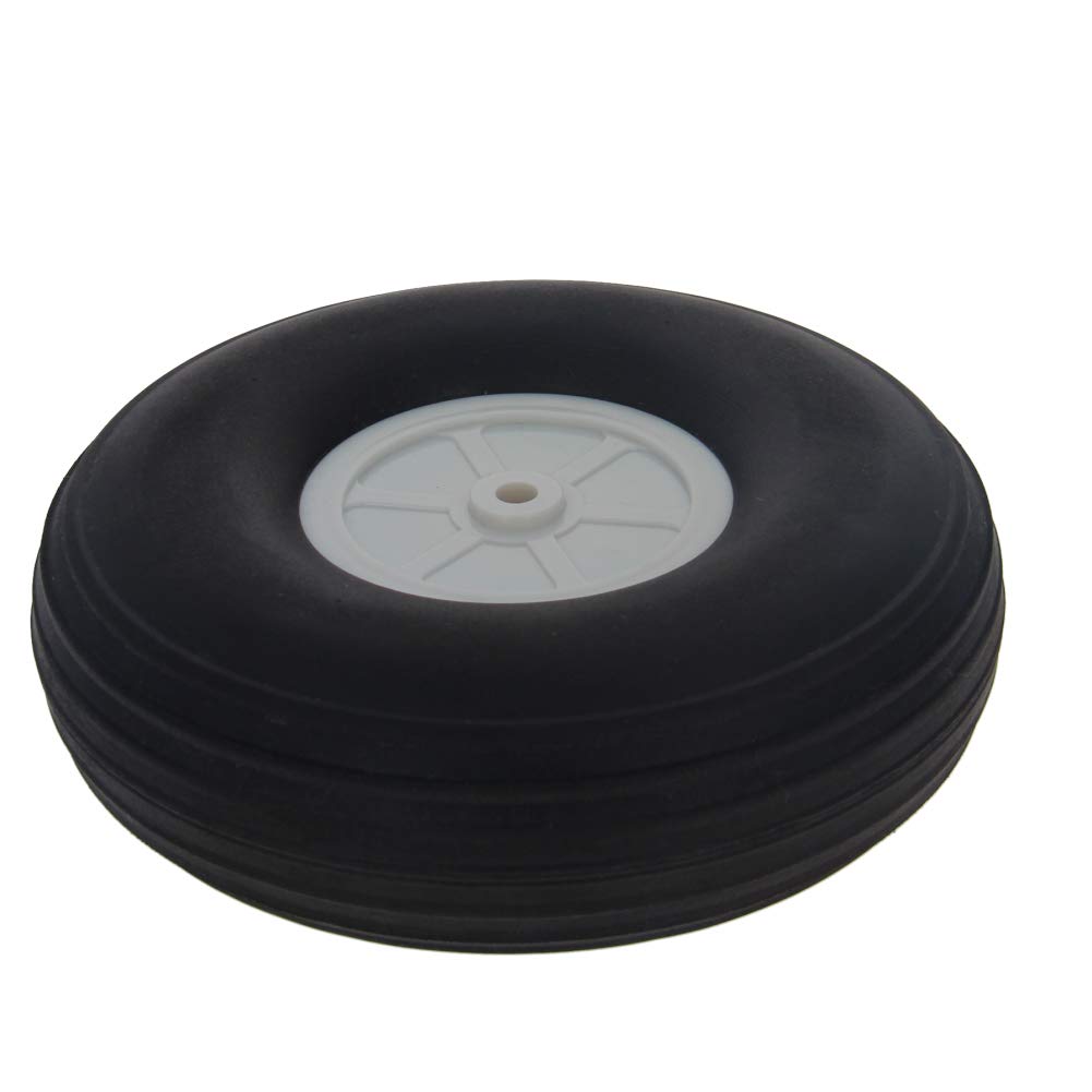 Fielect 5 inch RC Model Airplane Super Light Sponge Tire Tail Wheel Tire and Wheel Sets for RC Car Airplane PU Sponge Tire with Plastic Hub