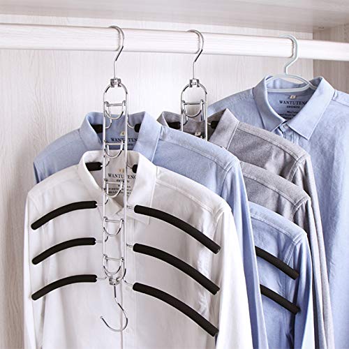 Pants hangers clothes space saving coat hanger 2 pack non slip sh…