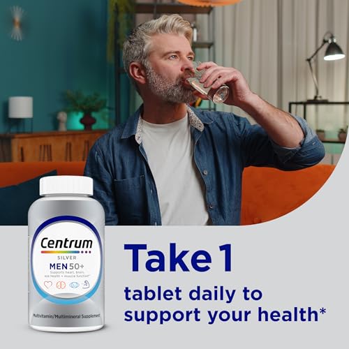 centrum silver men39s 50 multivitamin with vitamin d3 b-vitamins zinc for memory and cognition - 200 tablets
