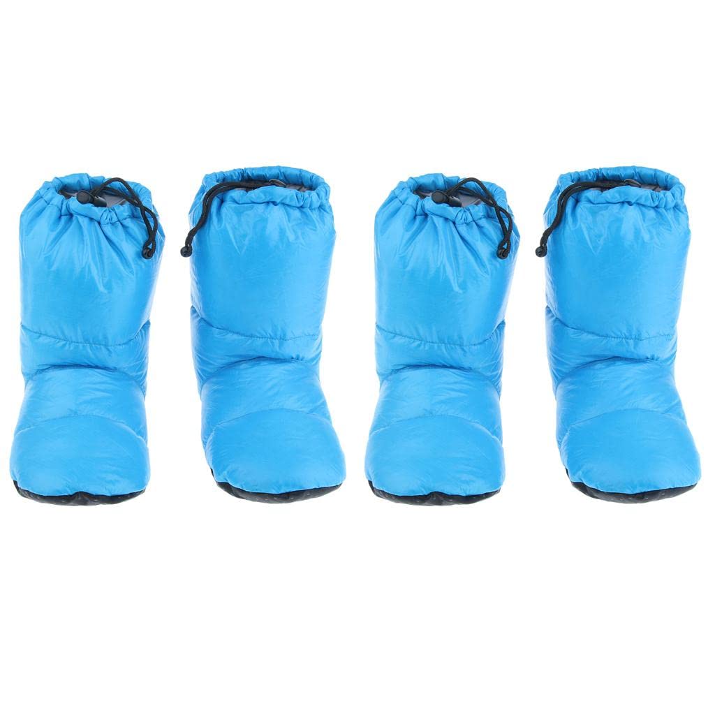 CALANDIS™ 2 Pairs White Goose Down Slippers Winter Warm Booties Blue L | Socks | Men's | Clothing | & Hiking | Outdoor Sports-image-15