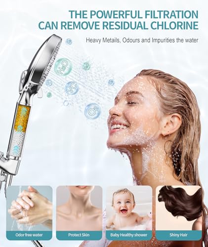 Image of SR SUN RISE Shower Filter for Handheld Shower Head, NSF Certified 2 Pack Replacement Filters for Hard Water Remove Chlorine and Harmful Substances Only Fits SR SUN RISE Shower Head