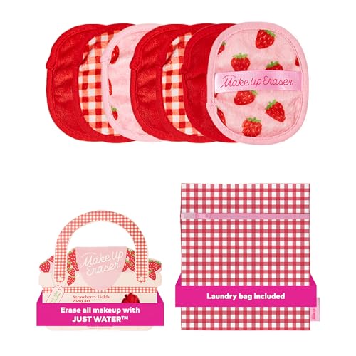 The Original MakeUp Eraser 7-Day Set, Erase All Makeup With Just Water, Including Waterproof Mascara, Eyeliner, Foundation, Lipstick, Sunscreen, and More! Strawberry Fields, 7ct.