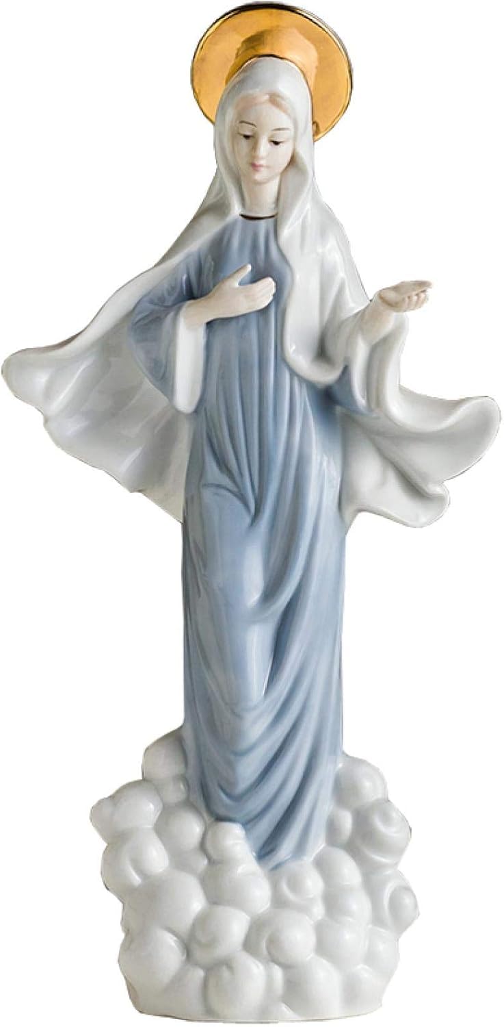 Skulptur, einzigartiges Tischornament, Wohnfigur, Statue, Deko-Ornament, Keramik, Heilige Jungfrau Maria, Madonna, Statue, Figur, Wohndekor, Figur, Dekoration