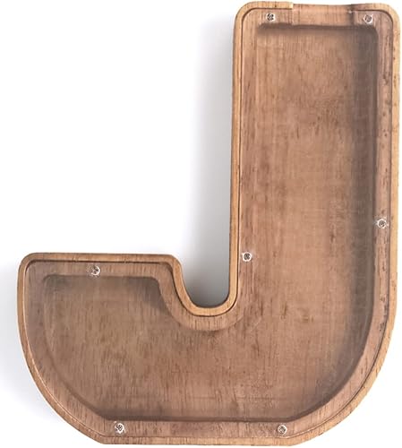 Miniatura 1 de ARTANLIFE Alcancía grande grande para adultos, alcancía para adultos, letras de madera de madera, alcancías para adultos, alfabeto con inicial,