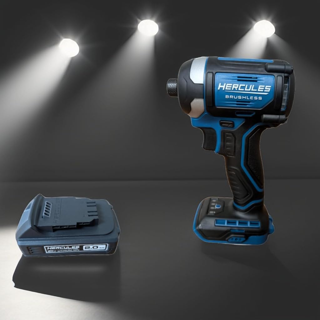 20V Brushless Cordless 1/4 in. Compact 3-Speed Impact Driver with 20V Lithium-Ion Compact Battery 2 Ah - Compatible with Hercules