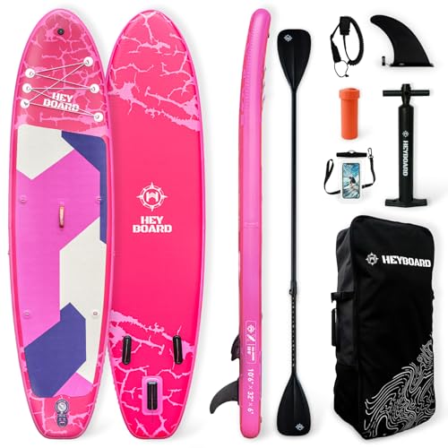 Image of HEYBOARD Inflatable Stand Up Paddle Board 10'6 inchx32 inchx6 inch Standup Paddleboard with Premium SUP Accessories & Backpack, Non-Slip Deck, Waterproof Bag, Leash, Paddle, Hand Pump
