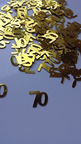 250 Pezzi Coriandoli-Numeri con Der Cifra  70 Oro...