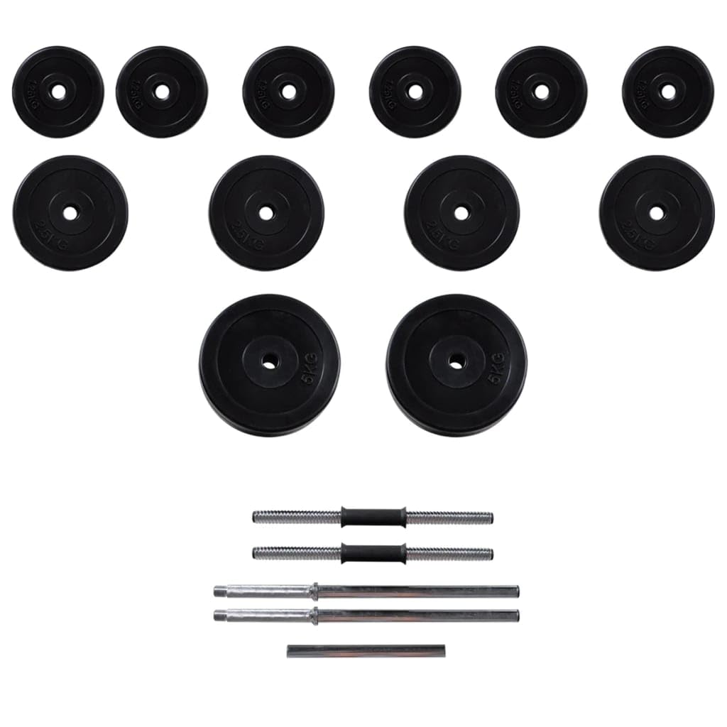 vidaXL Panca Multifunzione Bilanciere Set Manubri 30,5 kg Fitness Multi Model