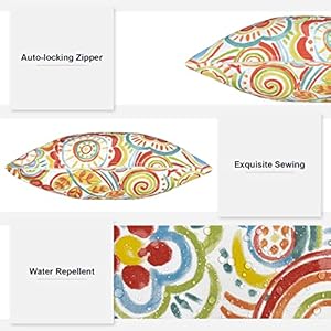 Outdoorindoor throw pillow covers set of 2 all weather square pillow cases 16×16 inch patio cushion pillow of home furniture use flower multi  urban country home decor