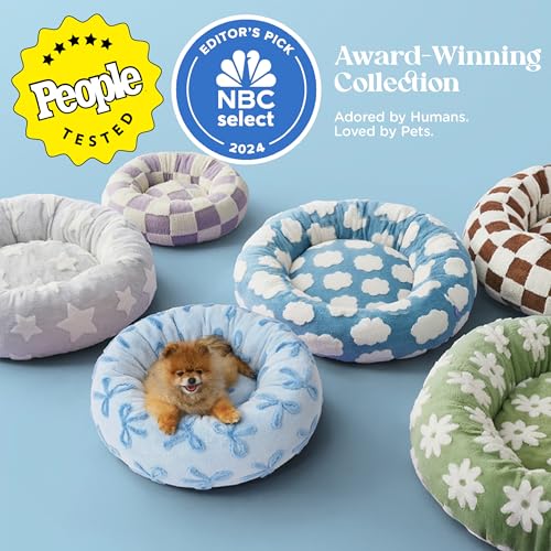 Image of LE SURE Shown on TV Jacquard Donut Cute Small Dog Beds,Ice Melt 23x23x7in