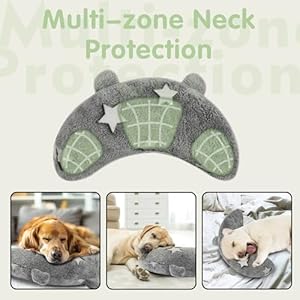   Dog-Calming-Pillow-Glow-in-The-Dark-Soft-U-Shaped-Pet-Pillows-for-Dogs-Cats-Machine-Washable-Dog-Neck-Pillow-Joint-Relief-Better-Sleep-Large-Gray