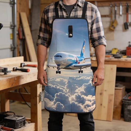 Delantal de trabajo con estampado de aviones y ajuste miniatura 5