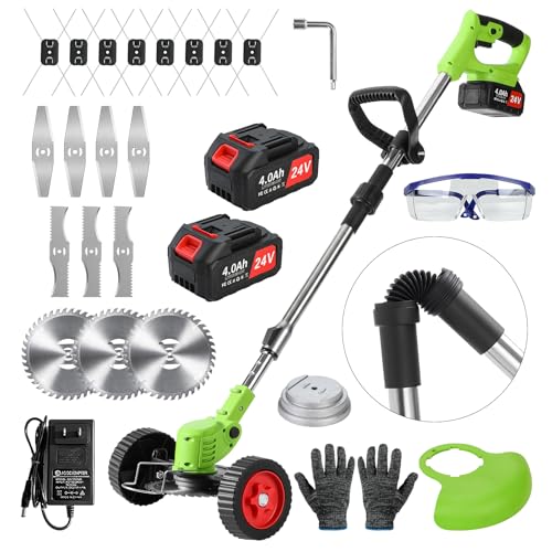 Weed Wacker Cordless,24v Electric Weed Eater Battery Powered