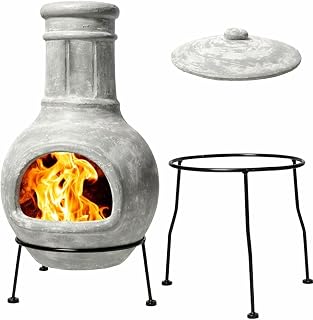 Grey Chiminea Outdoor Fireplace