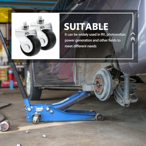 SOLUSTRE 2st Zubehör Für Hydraulische Wagenheber Autozubehör Lenkrollen Rollen Für Bodenheber 2-tonnen-wagenheberrad Hochleistungs-lenkräder Wagenheberrad Für Schwere Beanspruchung Stahl