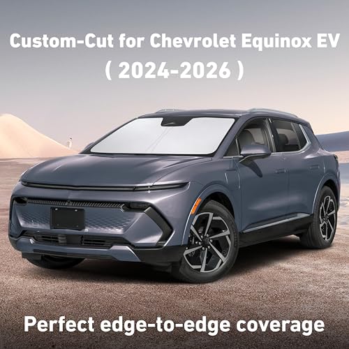Image of EcoNour Windshield Sunshade Compatible for Chevrolet Equinox EV 2024 2025 2026, Sun Visor for Front Windshield & Window Sun Shade Cover, UV Heat Blocker & Protector, Car Accessories