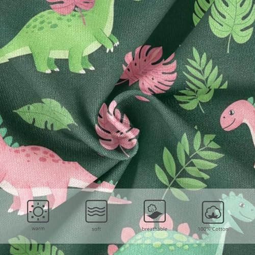 ODAWA Dinosaurs Green Pink Soft Cotton Underwear Tagless Boy Underwear 2T3