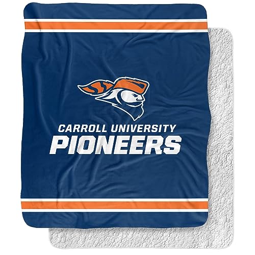 Carroll University Blanket, 50"x60" Primary Logo, Silky Touch Sherpa Back Super Soft Throw Blanket