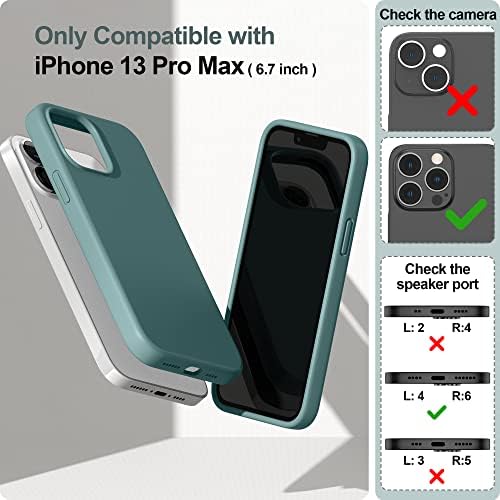SURPHY Magnetic Case Designed for iPhone 13 Pro Max Case (6.7 inch 2021 Release), with Microfiber Lining Liquid Silicone Phone Case for iPhone 13 Pro Max (Cactus Green)