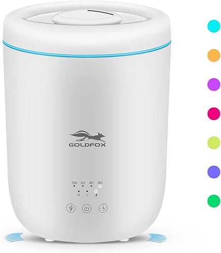 Humidificadores de niebla fría para dormitorio con luz nocturna, humidificadores pequeños de llenado superior de 2.2L para plantas de interior,