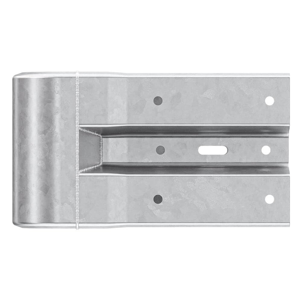 Kopfstück links für Schutzplanken aus Stahl mit B-Profil, 55 cm aus Stahl, Art.-Nr. 35693 | Leitplanke | Stahlschutzplanke