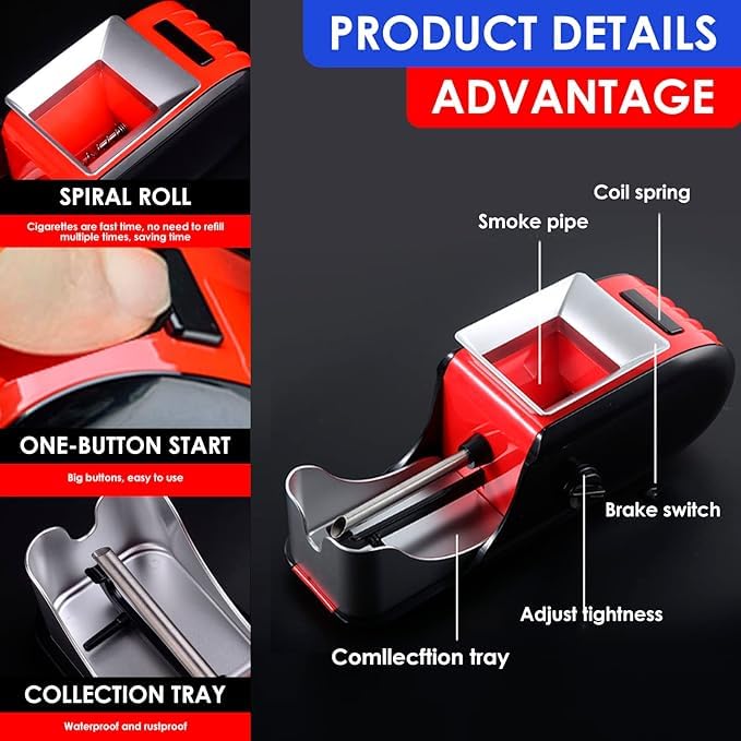 Miniatura 5 de Electric Cigarette Roller Portable Cigarette Cutter Fully Automatic Electric Cigarette Roller Automatic Cigarette Roller Cigarette Syringe