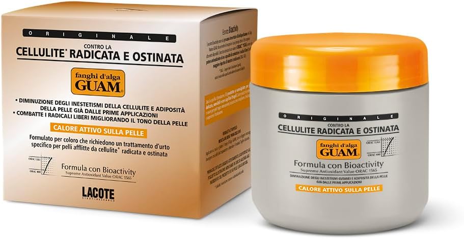 GUAM Seaweed Mud Stubborn & Deeply Rooted Anti Cellulite Treatment - 500g Antioxidant Hot Body Mask Cellulite Remover for Legs & Thighs - Skin Firming Cream to Reduce Imperfections & Boost Circulation