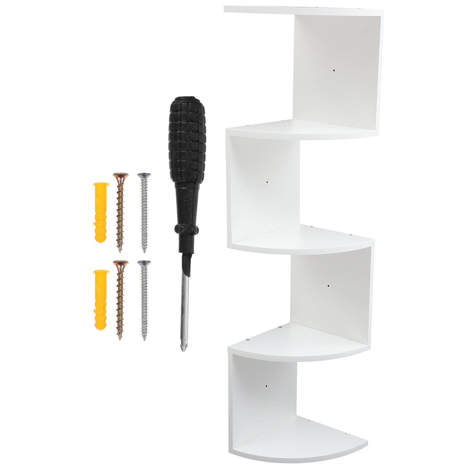 Toyvian Bois Étagère Murale 5 Niveaux Blanche pour Rangement Décoratif